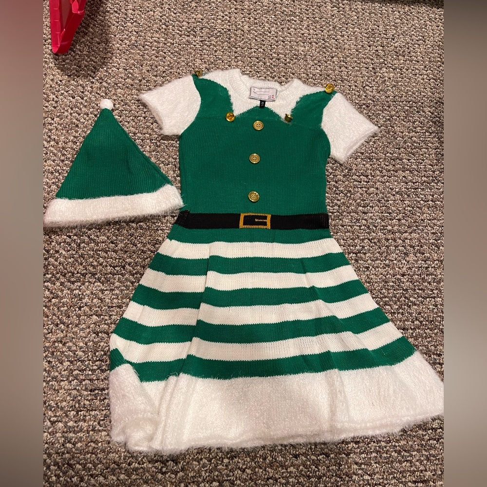 Christmas sweater dress with cap